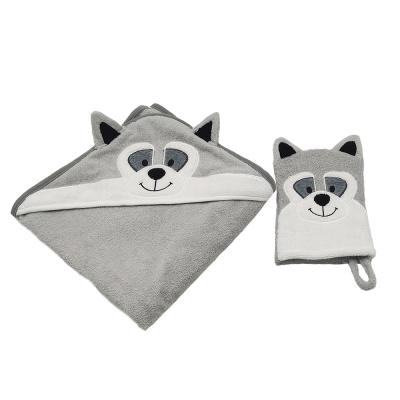 China Baby Organic Bamboo Premium Towel Folded Animal Hood Kids Animals for sale