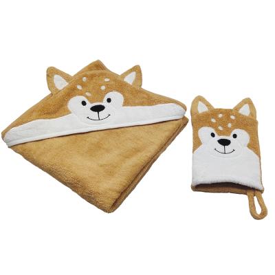 China Hooded Hotel Fawn Animal Bamboo Bath Towel For Gifts for sale