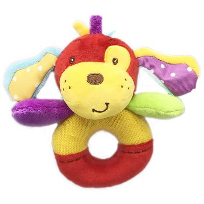 China Super Soft Safe Soft Toy 18cm Bear Plush Baby Rattle for sale