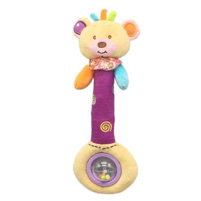 China Plush EN-71 and ASTM Test Passed Super Soft Safe Bear Plush Baby Rattle for sale