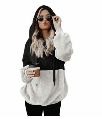 China Women's Oversized Furry Warm Hooded Drawstring Pullover Anti-Wrinkle Drawstring Hooded Oversized Hairy Oversized for sale