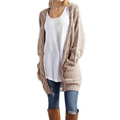 China cardigans Chunky Knit Jumpers Anti-wrinkle women's long cardigan with pockets ladies loose oversized sweater cardigan long sleeve knitwear for sale