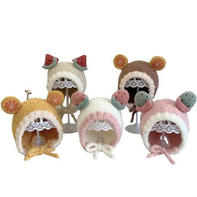 China Newborn Ear Cat Cute Children Cartoon Beanie Knitted Wool Baby Hospital Hood Hat CÆ Infants Boy Girls Winter Striped Infant Warmers Cap for sale