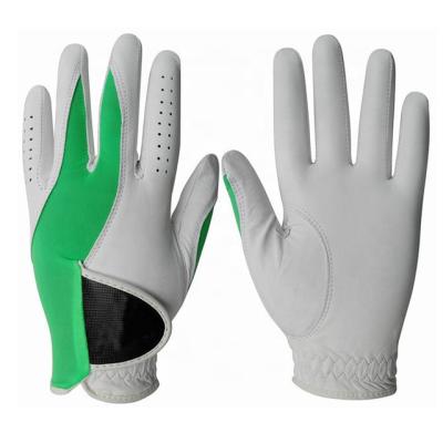 China Modern Feel Design Soft Comfortable Cheap Wholesale White Color And Cabretta Leather Private Label Colored Golf Gloves for sale