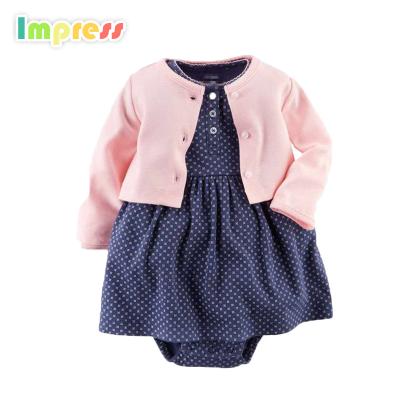 China Breathable Baby Clothes Wholesale Cotton 100% Infant Dressing Set With Dress for sale