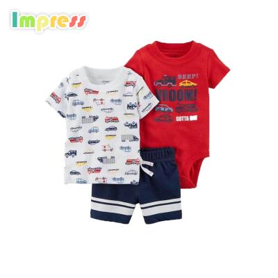 China Gift 3 Pcs Baby Clothes Breathable Cheap Cotton Shirt With Baby Romper for sale