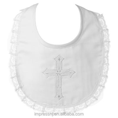 China Sustainable Baby Baptism Baptism Embroidered Cross Bibs for sale