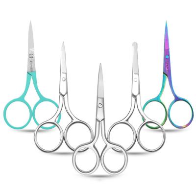 China Right Handed Scissors Wholesale Curved Stainless Steel Hair Nose Beard Eyebrow Trimming Scissor Private Label for sale