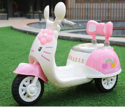 China With music & horn & 2017 Electric Lights Baby Kitty Ride On Motorcycle Kids Play Car With MP3 for sale