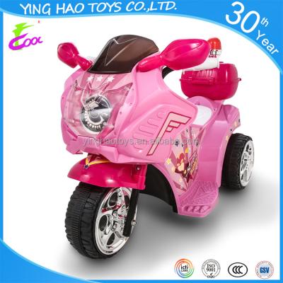 China Ride On Toy 3 Wheel Motorcycle Ride On Pink Toys Bike 6V Battery Operated Car For Kids To Ride for sale