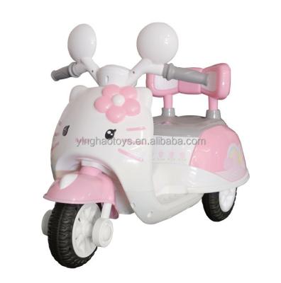 China Ride On Toy Cute Hello Kitty Girl Design Battery Ride On Pink Car With 3 Wheels for sale