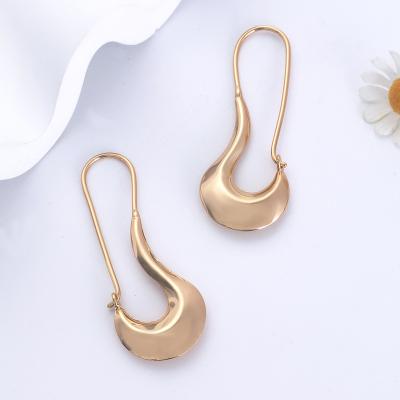 China TRENDY Design Style Paperclip Shaped Women's Fashion 14k Gold Stainless Earrings for sale