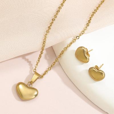 China Xinting Chirsmas Gift Vintage Environmental Friendly Earrings And Shapes Women's Heart Necklace 316L Stainless Steel Jewelry for sale