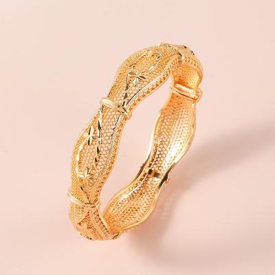 China Environmental Friendly Xingting Copper Dubai Arabic Indian Wedding 24k Gold Plated Bangles Design Wholesale Jewelry For Women 24k for sale