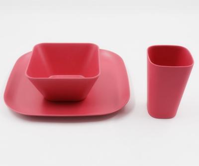 China Sustainable Biodegradable and Eco-friendly Wheat Straw Kid Dinnerware Set for sale