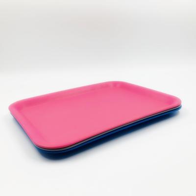 China Eco - Friendly Fashionable Rectangular Wheat Straw Fast Food Serving Tray for sale