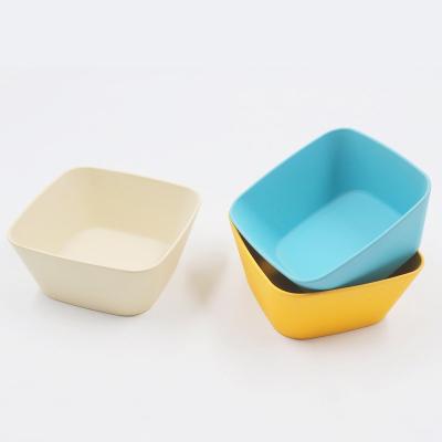 China Sustainable Biodegradable Bamboo Fiber Custom Painted Square Bowl for sale