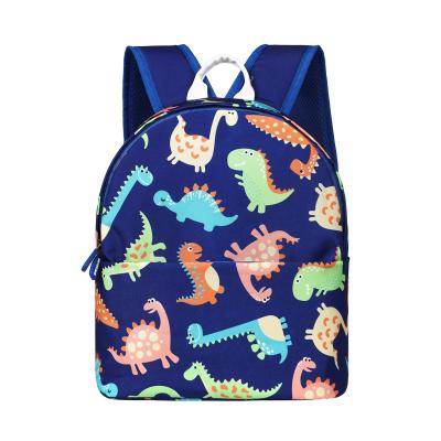 China Lovely waterproof cute little dinosaur pattern printing colorful foldable primary school bag basic design school backpack for sale