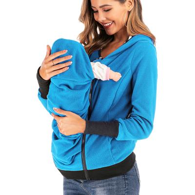 China Antibacterial Cotton Pullover Sweatshirt Zipper Up Baby Care Kangaroo Pockets Shirt for sale