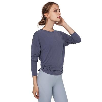 China Long Sleeve Breathable Oversized Oversized Sport T-shirt Quick Dry Training Wear For Dance Women Winter Yoga Comfy Top for sale