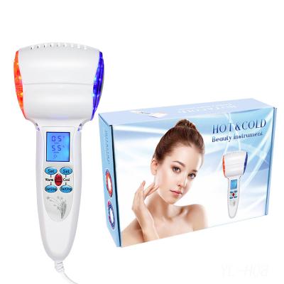 China Portable Handheld Beauty Anti-puffiness Vibration Facial Device Hot Cool Cold Facial Massager Skin Care Use Beauty Equipment for sale