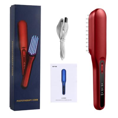 China Home Electric Hair Comb Laser Head Scalp Massage RF Hair Loss Treatment EMS Vibration Electric Red Blue Light Hair Brush Anti Growth for sale