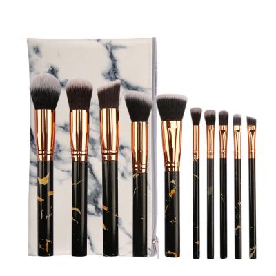 China Fan Brush 10pcs/Set Makeup Brushes Tool Kit Cosmetic Powder Eyeshadow Foundation Blush Blending Beauty Make Up Brush Maquiagem for sale