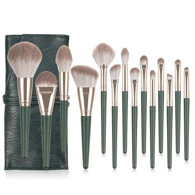 China Fan Brush Professional 14 Pcs Makeup Set Brush For Foundation Cosmetic Powder Blush Eyeshadow Kabuki Makeup Brush Beauty Blending Tool for sale