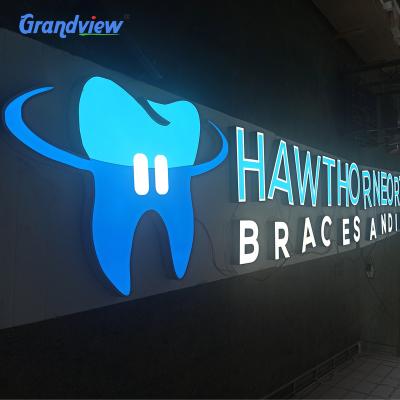 China Solid and Strong Fast Delivery NO MOQ Advertising Electronic Front Lit 3d Letter Led Light Signs For Company Logo Brand Design for sale