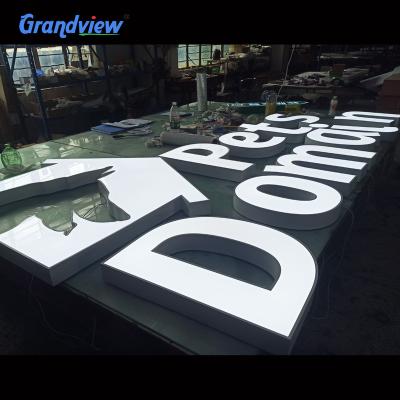 China Solid and strong custom waterproof led light luminous outdoor advertising sign led signs stainless steel front lit channel letter sign for sale