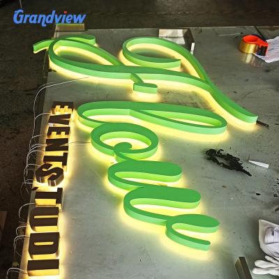 China Solid And Strong 3d Lighting Acrylic Letters Acrylic Letters Sign Fancy Shop Store Name Board Side Optical Design for sale