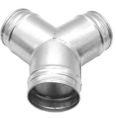 China Pipe Lines Connect Duct Splitter For Exhaust Fan Dryer Duct Pipe 3 Way Duct Pipe Connector T Form T Joint Metal for sale