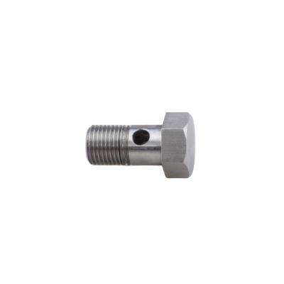 China 700M Engine Parts 304 Stainless Steel Hex Head Banjo Bolt M10*1 With 2 Holes Oil Pipeline Connector Hydraulic Hose Fittings for sale