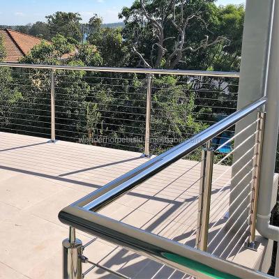 China Modern Outdoor Cable Railing With Tension Cables Stainless Steel Cable Fencing Hardware Kit for sale