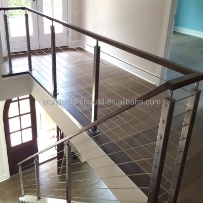 China Modern Modern Wire Rope Balustrade Indoor Cable Stair Railing for sale