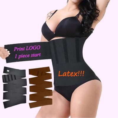 China Antibacterial Body Shaper Latex Polyester Trimmers Belly Trimmer Bandage Wrap Waist Trainer for sale