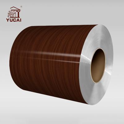 China Roofing China Wholesale Wood Grain 0.12-1.2 mm thick Color Coated Aluminum Coil Coated for sale