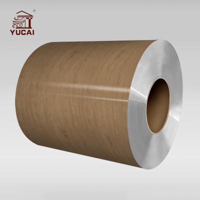 China Roofing Hotsale Wood Grain Aluminum Coils Color Coated Aluminum Coil  for Shutters and Wall Board for sale