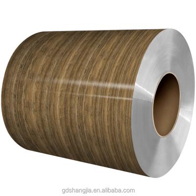 China Roofing Bright Matte Smooth Surface 0mm to 1.2mm Wood Grain Prepainted Aluminum Coil for Shutter for sale