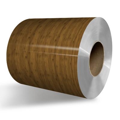 China Roofing PE/PVDF 1000 3000 Series Wood Grain Color Coated Aluminum Coil for Roofing for sale