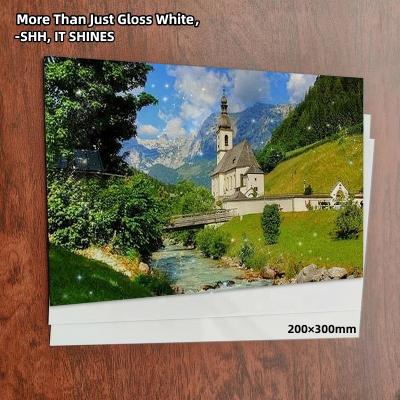 China Sparkling Glossy Surface High Gloss Clear Pearl White Aluminum Sheet 200*300mm Metal Plates Blank for Sublimation for sale