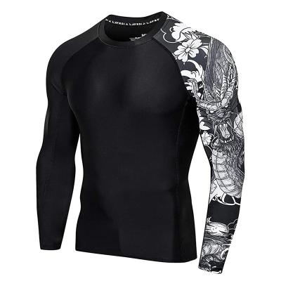 China Spandex/polyester sublimation rashguard Muttahida Majlis-e-Amal compression shirt custom printed rash guard for sale