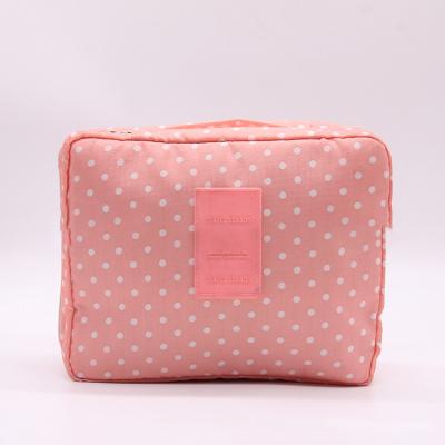 China Hot Sale Multifunctional Waterproof Pink Polyester Make-up Bag Polyester Travel Wash Pouch Travel Cosmetic Bag For Women for sale