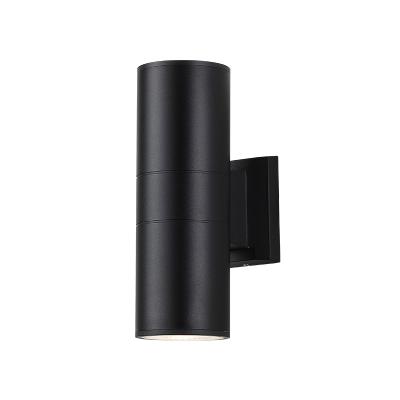 China Decorative led garden wall light ip65 tempered glass outdoor wall mounted cylinder 6w black waterproof light for sale