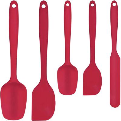 China Sustainable Food Grade Silicone Kitchen Utensils Heat Resistant Spatula Set For Nonstick Cookware Baking Baking 5pcs for sale