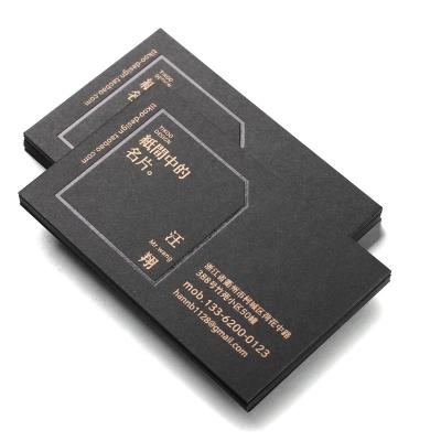 China Wholesale High Quality Embossed Education Black Gold Foil Stamping Business Card Printing for sale