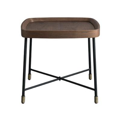 China Easy assemble SWT MODERN DESIGN SOLID WOOD COFFEE TABLE IRON METAL FRAME FOR LIVING ROOM HOME FURNITURE WOODEN TOP TABLE for sale