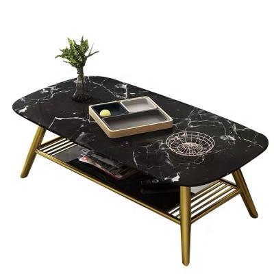 China Easy Assemble SWT Nordic Scandinavian Style Modern Living Romm Furniture Marble Center Table With Gold Legs for sale