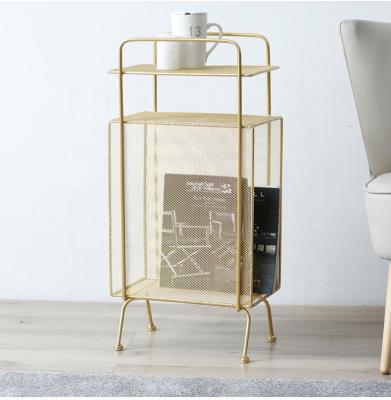 China Full Assemble SWT Metal Gold Industrial Shelf Modern Portable Bookcase for sale