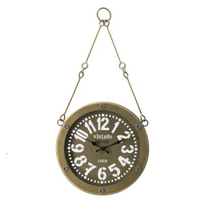 China Wholesale Antique Style SWT Iron Silent Wall Hanging Clock For Home Decoration for sale